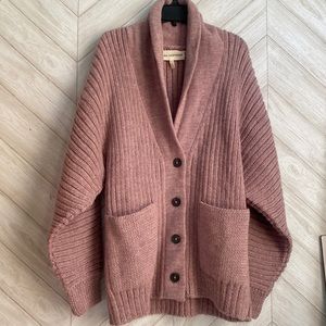 Mara Hoffman Ryan cardigan pink chunky alpaca XXS
